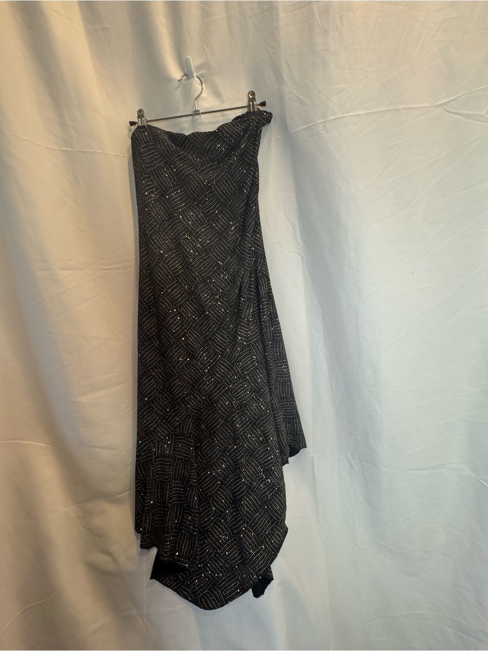 Hourglass Black Strapless Sparkle Gown homecoming y2k